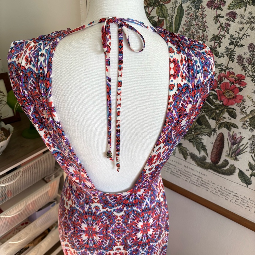 Veronica Floral Boho V-Neck Maxi Dress Large - Picture 4 of 8